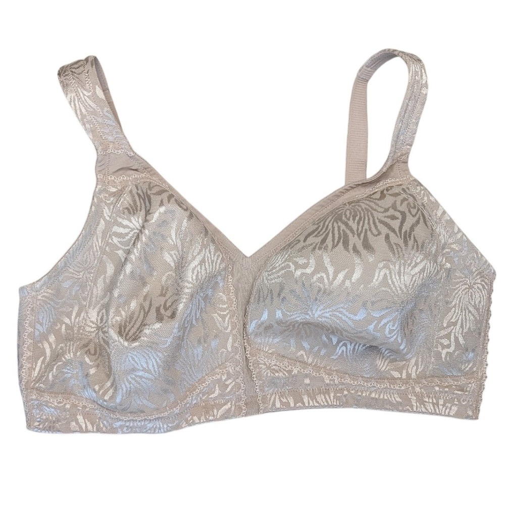 40G Beige Satin Animal Print Bra Adjustable‎